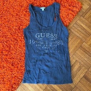 Guess Navy Blue Bedazzled Tank Top